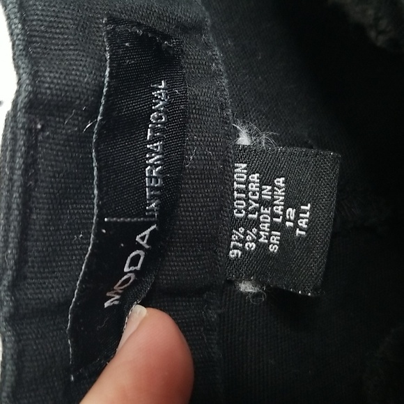 Moda International Y2K Wide Leg Black Pants Size 12 Tall EUC - Picture 4 of 6